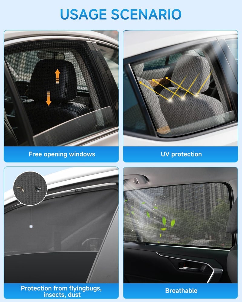 RSACET Car Window Shades for Subaru Forester(2019-2024), 2-Pack Rear Window Sun Shades for Baby – Breathable Mesh, UV & Heat Blocker, Privacy Protection for Camping, Travel, Sleep & Nursing - Image 5